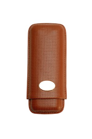 Cohiba Kahverengi Desenli İkili Deri Puro Kılıfı