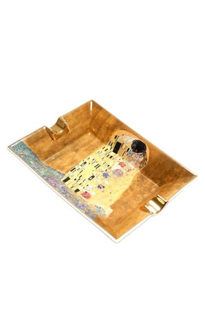 Parmida Gold Şeritli Love Design İkili Porselen Puro Küllüğü
