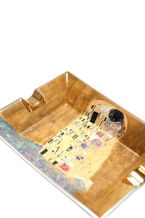 Parmida Gold Şeritli Love Design İkili Porselen Puro Küllüğü