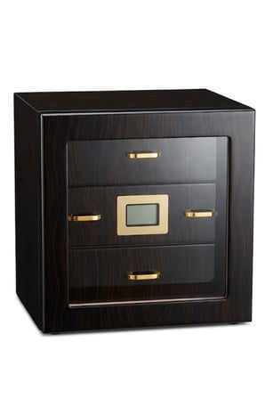 PremiumQuality Arica 3 Çekmeceli Kahverengi Sedir Humidor Puro Kutusu