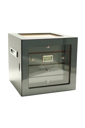 PremiumQuality Recoleta Karbon Desenli Sedir Humidor Puro Kutusu