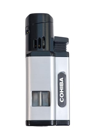 Cohiba 3 Torch Pürmüz Delicili Gümüş Siyah Metal Puro Çakmağı