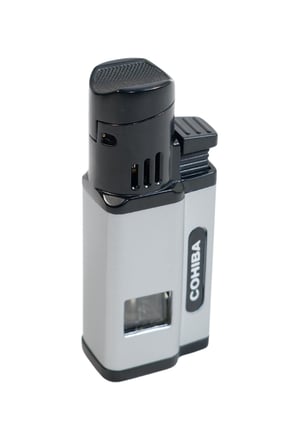 Cohiba 3 Torch Pürmüz Delicili Gümüş Siyah Metal Puro Çakmağı