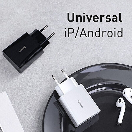 Baseus Speed Mini Quick Charger 20W Şarj Başlık Type-C Hızlı Şarj Adaptörü  CCFS-SN01 Siyah