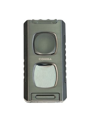 Cohiba Çift Torch Pürmüz Kesici & Delici & İğneli Gunmetal Metal Puro Çakmağı