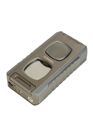 Cohiba Çift Torch Pürmüz Kesici & Delici & İğneli Gunmetal Metal Puro Çakmağı