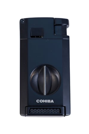 Cohiba Çift Torch Pürmüz Kesici & Delici Siyah Metal Puro Çakmağı