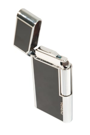 Parmida Soft Flame Siyah Gümüş Metal Puro Çakmağı