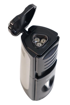 Parmida 3 Torch Pürmüz Kesici & Delicili Siyah Gunmetal Metal Puro Çakmağı