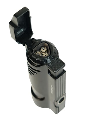 Parmida 3 Torch Pürmüz Delicili Siyah Metal Puro Çakmağı