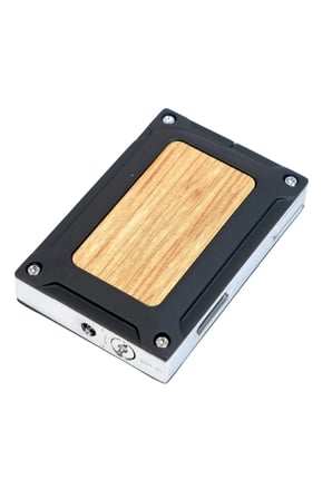 Caseti Tek Torch Pürmüz Siyah Ahşap Desenli Metal Puro Çakmağı