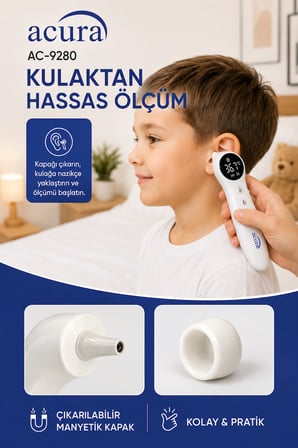 Acura AC-9280 Dual Kulaktan & Alından Profesyonel Ateş Ölçer