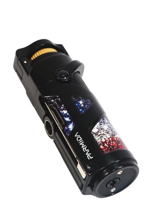 Parmida Tek Torch Pürmüz Siyah Desenli Metal Puro Çakmağı