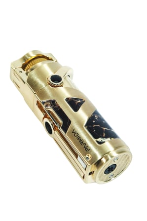 Parmida Tek Torch Pürmüz Gold Desenli Metal Puro Çakmağı