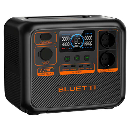 Bluetti AC70P UPS 864Wh Kapasiteli Taşınabilir Güç Kaynağı (Bluetti Türkiye Garantili)