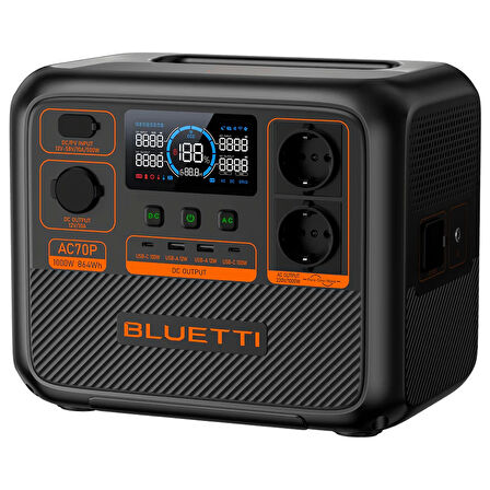 Bluetti AC70P UPS 864Wh Kapasiteli Taşınabilir Güç Kaynağı (Bluetti Türkiye Garantili)