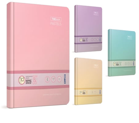 Gıpta Thebook Pastels İp Dikişli Sert Kapak Not Defteri 20X28Cm 120 Yaprak Çizgili (3 Lü Paket) 3302