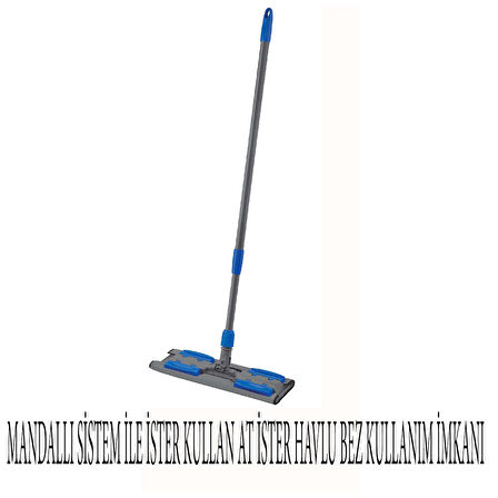 Teleskopik Saplı Mandallı Mop 140 CM Mikrofiber Bezli 