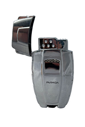 Parmida Çakmak Kesici Küllük Sehpa Dörtlü Gümüş Puro Seti