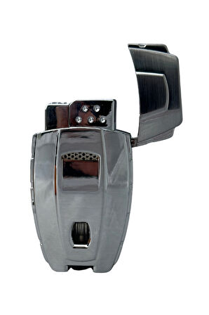 Parmida Çakmak Kesici Küllük Sehpa Dörtlü Gümüş Puro Seti