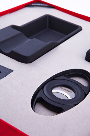 Parmida Çakmak Kesici Sehpa Küllük Dörtlü Siyah Puro Seti