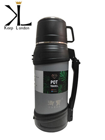 Keep London Paslanmaz Çelik Çift Duvarlı 1200ml Termos-Gri