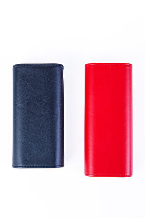 Cohiba Kırmızı-Siyah Üçlü Deri Puro Kılıfı