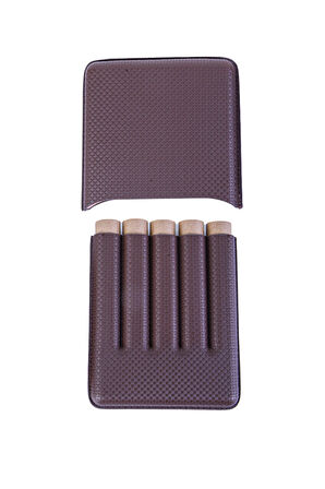 Cohiba Kahverengi Beşli Deri Puro Kılıfı