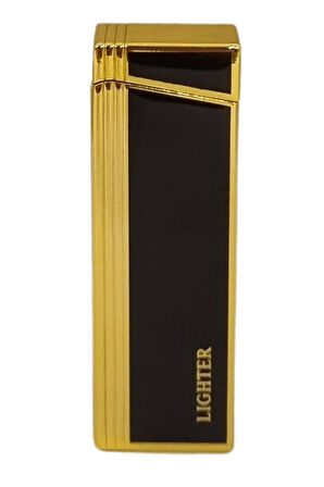 PremiumQuality Gold - Siyah Tek Torch Pürmüz Metal Puro Çakmağı