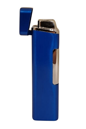 PremiumQuality Mavi Tek Torch Pürmüz Metal Puro Çakmağı