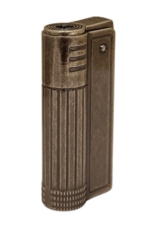 PremiumQuality Fırçalı Gümüş Tek Torch Pürmüz Metal Puro Çakmağı