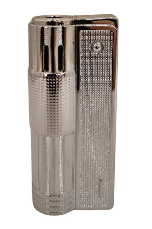 PremiumQuality Gümüş Tek Torch Pürmüz Metal Puro Çakmağı