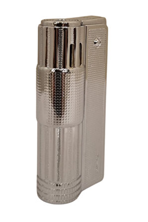 PremiumQuality Gümüş Tek Torch Pürmüz Metal Puro Çakmağı