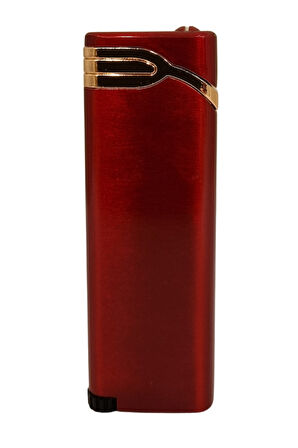 PremiumQuality Kırmızı - Bronz Tek Torch Pürmüz Metal Puro Çakmağı