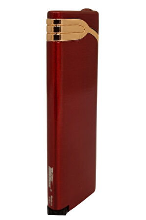 PremiumQuality Kırmızı - Bronz Tek Torch Pürmüz Metal Puro Çakmağı