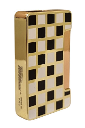 PremiumQuality Gold - Siyah - Beyaz Çift Torch Pürmüz Metal Puro Çakmağı