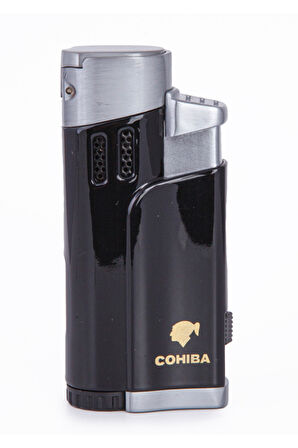 Cohiba 4 Torch Pürmüz Siyah-Gümüş Metal Puro Çakmağı