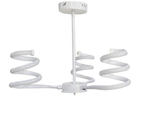 Spiral Led Avize 3lü Kollu Model Avize Beyaz