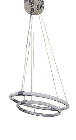 Yuvarlak Led Avize 2Li Sarkıt Model Avize Krom