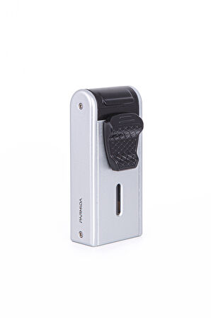 Parmida Çift Torch Pürmüz Gümüş Metal Puro Çakmağı