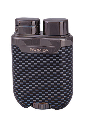 Parmida Tek Torch Pürmüz Karbon Desenli Gunmetal Metal Puro Çakmağı