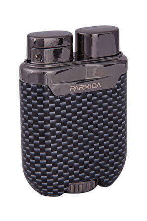 Parmida Tek Torch Pürmüz Karbon Desenli Gunmetal Metal Puro Çakmağı
