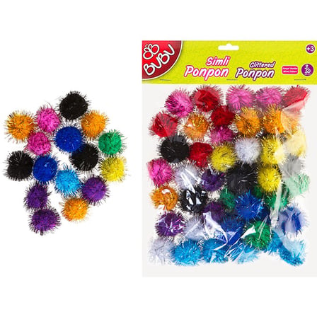 Bu-Bu BUBU00113 Pon Pon Simli 3 Cm 50 Li Karma