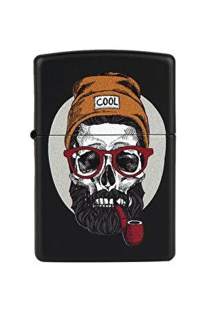 Zippo Çakmak Skull With Pipe Design 218-096357
