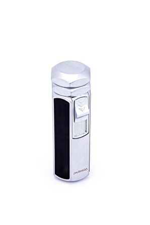 Parmida 4 Torch Pürmüz Gümüş-Siyah Metal Puro Çakmağı