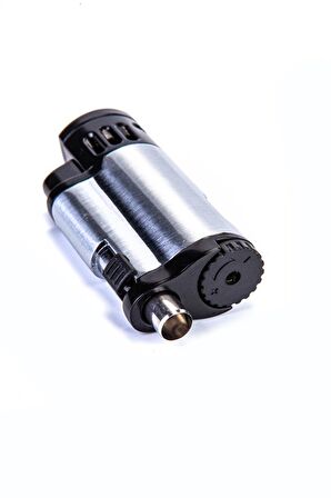 Cohiba 3 Torch Gümüş Siyah Desenli Puro Çakmağı