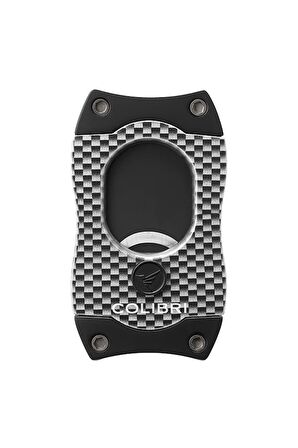 Colibri S-Cut Karbonfiber Beyaz - Gümüş Puro Makası Kesici