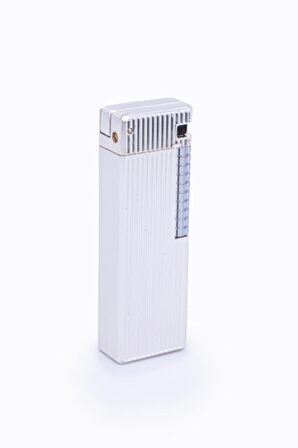 Parmida Gümüş Düz İşlemeli Soft Flame Metal Çakmak