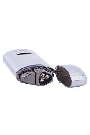 Parmida 3 Torch Pürmüz Gümüş Puro Çakmağı