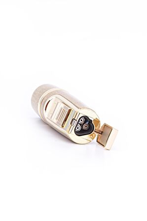 Parmida 3 Torch Pürmüz Fırçalı Gold Metal Puro Çakmağı